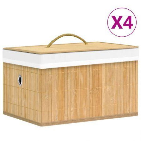 Bamboo Storage Boxes 4 Pcs