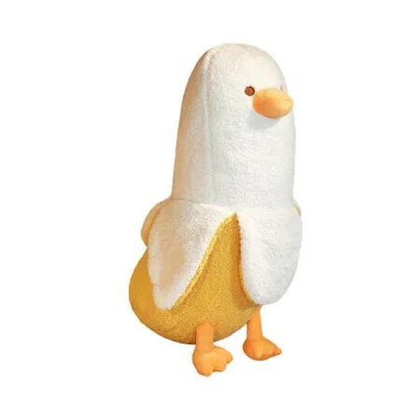 Banana Duck Plush Toy Cute Plushie Hugging Plush Pillow Duck Stuffed Animal for Girls and Boys White 50 CM