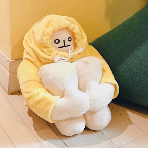 Banana Man Doll Plush Weird Plushies Creative Stuffed Toy With Multiple Funny Poses Banana Toy Man Birthday Christmas Party Gift (Yellow)