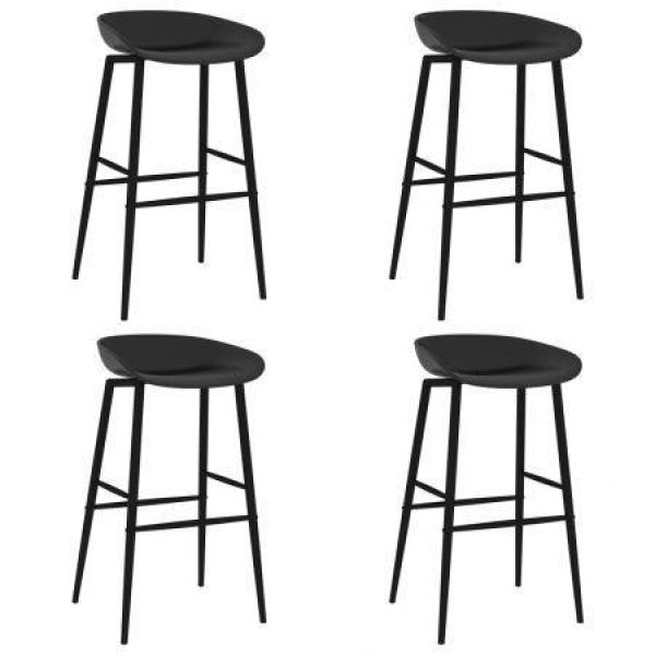 Bar Chairs 4 Pcs Black