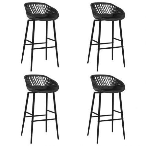 Bar Chairs 4 Pcs Black