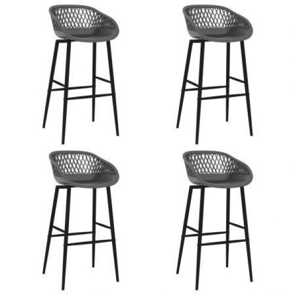 Bar Chairs 4 Pcs Grey