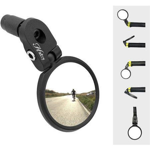 Bar End Bike Mirror Stainless Steel Lens Safe Rearview Mirror