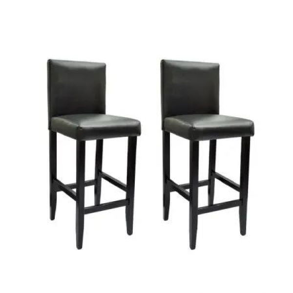 Bar Stools 2 pcs Artificial Leather Black