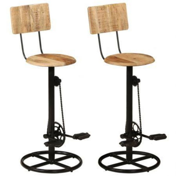 Bar Stools 2 Pcs Solid Wood Mango