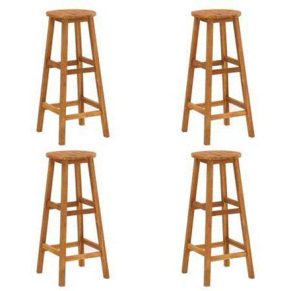 Bar Stools 4 Pcs Solid Acacia Wood