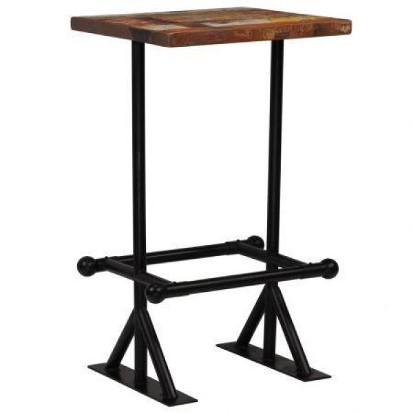 Bar Table Solid Reclaimed Wood Multicolour 60x60x107 Cm