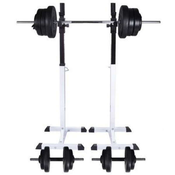 Barbell Squat Rack With Barbell And Dumbbell Set 60.5 Kg.