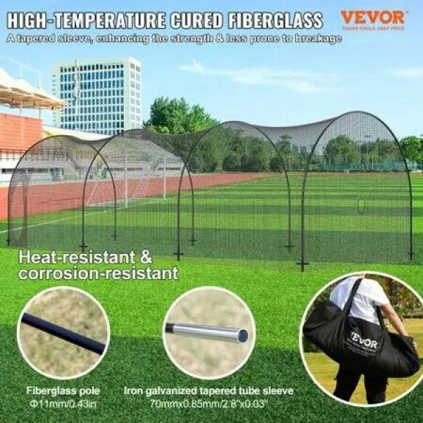 Baseball Batting Cage Softball and Baseball Batting Cage Net and Frame 33x12x10 ft Practice Portable Cage Net with Carry Bag Heavy Duty Enclosed