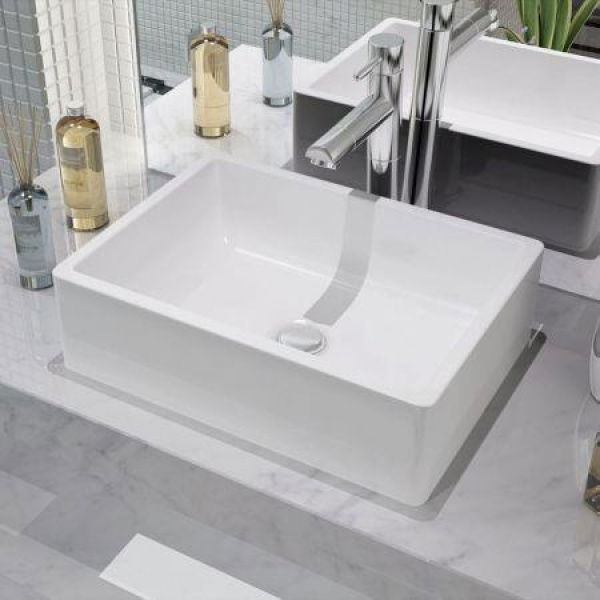 Basin Ceramic White 41x30x12 Cm