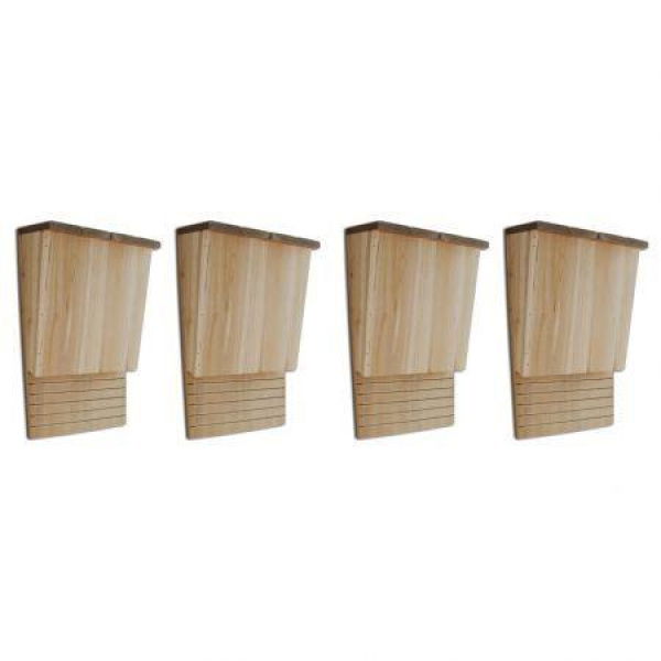 Bat Houses 4 Pcs 22x12x34 Cm Wood