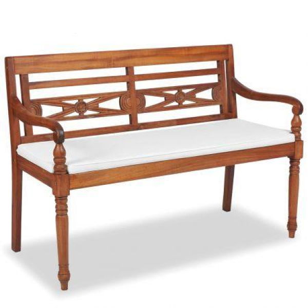 Batavia Bench With Cushions 120 Cm Teak