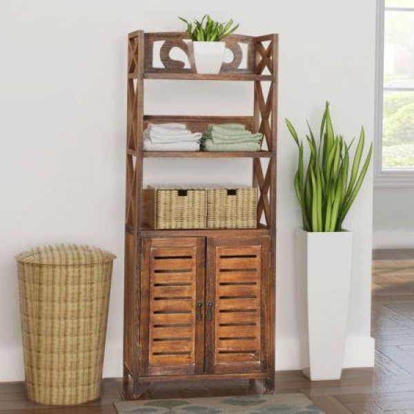 Bathroom Cabinet Albuquerque Wood Brown 46x24x117.5 Cm.