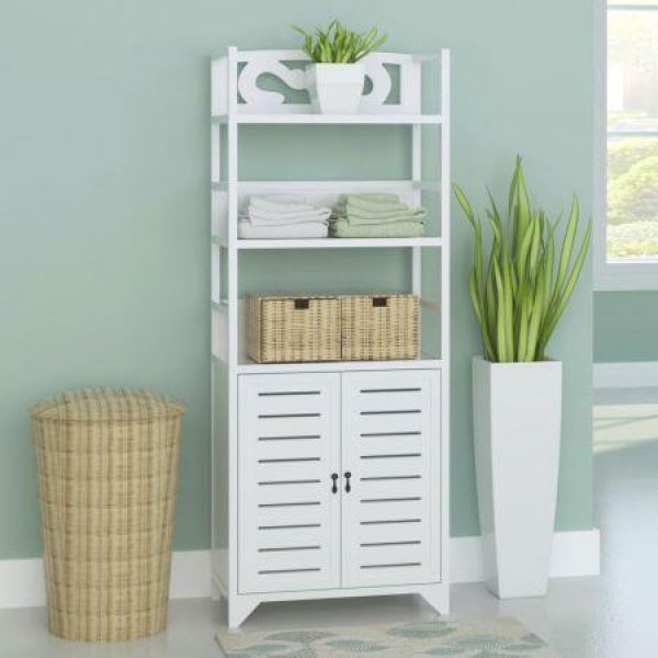 Bathroom Cabinet Albuquerque Wood White 46x24x117.5 Cm.