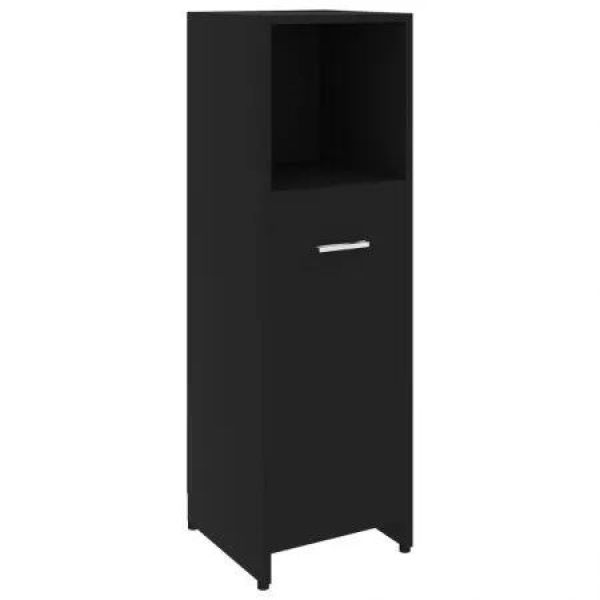 Bathroom Cabinet Black 30x30x95 cm Chipboard