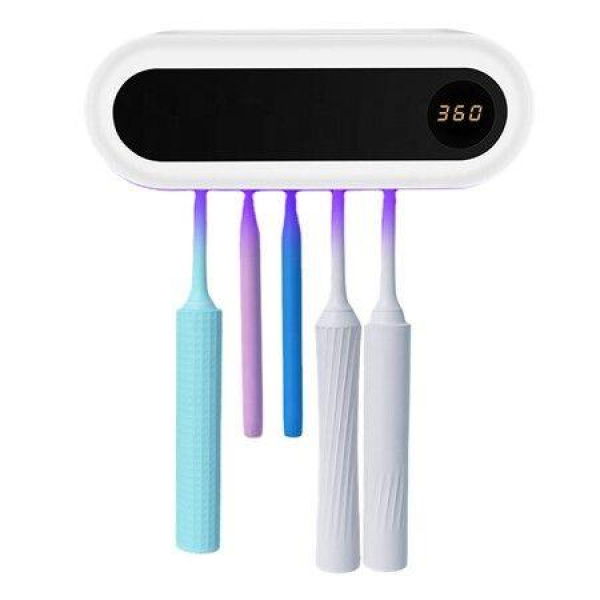 Bathroom Electric 99.9% UV Disinfection Toothbrush Holder Sterilizer Lamp Power Family Instrument Plastic Class Material Origin.