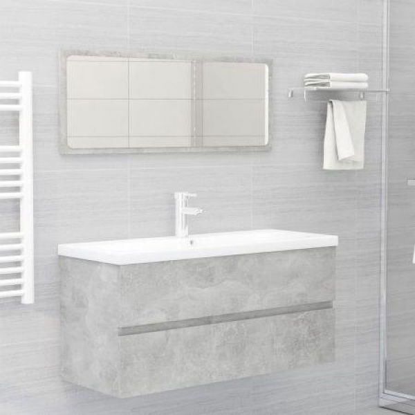 Bathroom Furniture Set Concrete Grey Chipboard