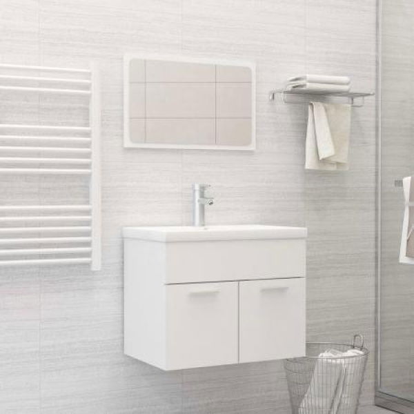 Bathroom Furniture Set White Chipboard