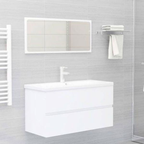 Bathroom Furniture Set White Chipboard