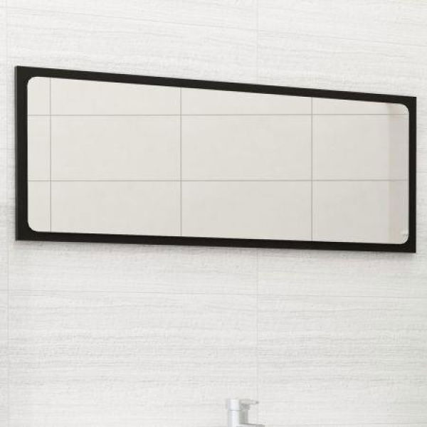 Bathroom Mirror Black 90x1.5x37 Cm Chipboard