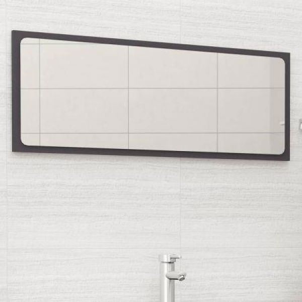 Bathroom Mirror Gray 100x1.5x37 Cm Chipboard