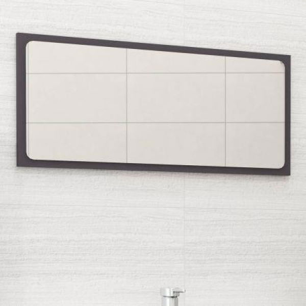 Bathroom Mirror Gray 80x1.5x37 Cm Chipboard