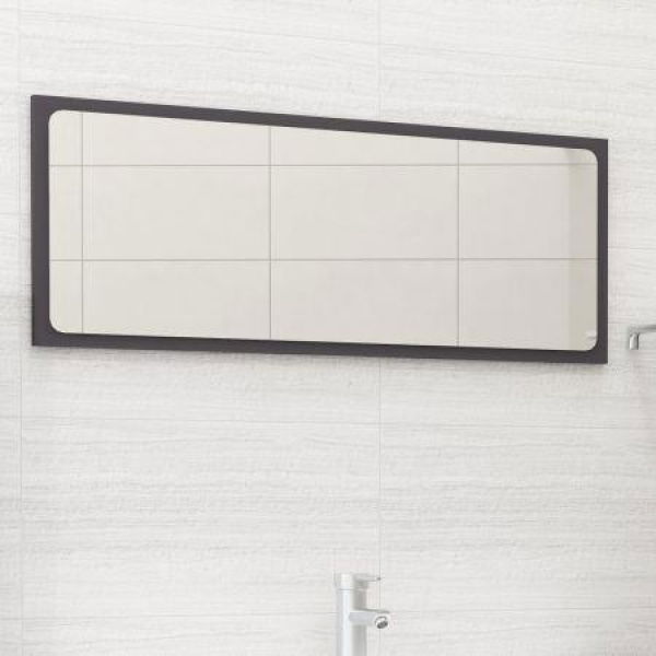 Bathroom Mirror Gray 90x1.5x37 Cm Chipboard