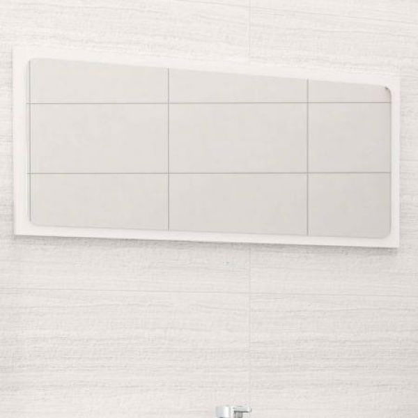 Bathroom Mirror High Gloss White 80x1.5x37 Cm Chipboard