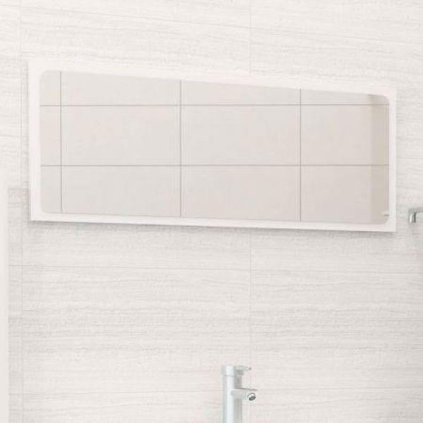 Bathroom Mirror High Gloss White 90x1.5x37 Cm Chipboard