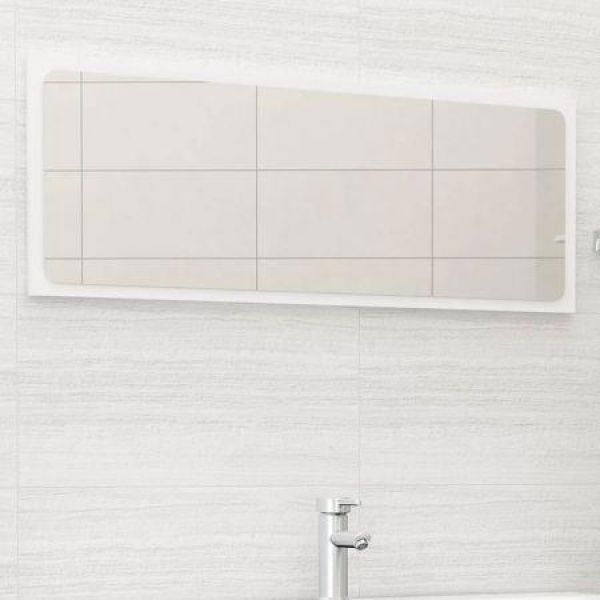 Bathroom Mirror White 100x1.5x37 Cm Chipboard.