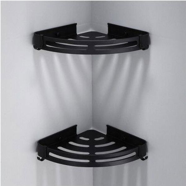 Bathroom Shelf Organizer Shower Storage Rack Black Corner Shelf Aluminum Wall Shampoo Holder