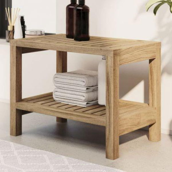 Bathroom Side Table 50x40x45 cm Solid Wood Teak