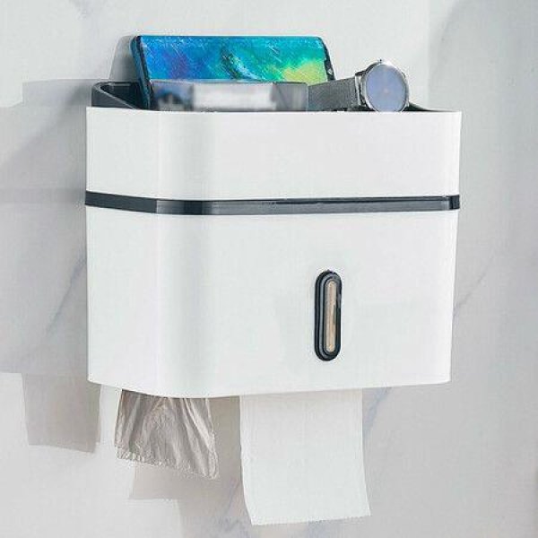Bathroom Tissue Hand Paper Dispenser Holder Wall Mounted Tissue Box Not Drill2 Layers