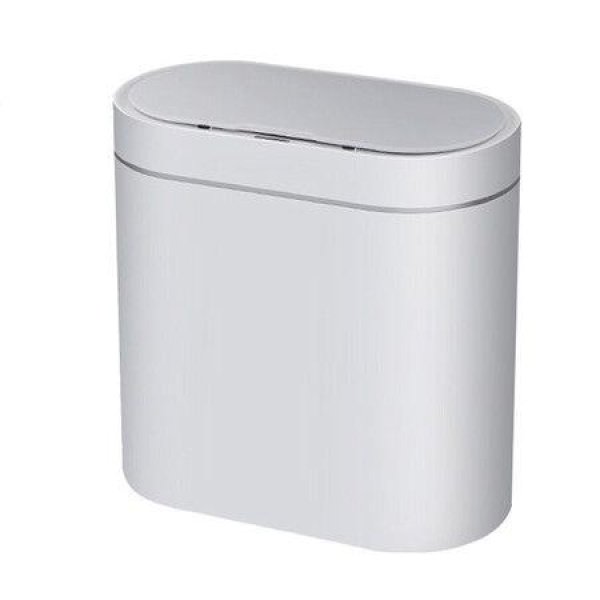 Bathroom Trash Can With Lid 2.5 Gallon Waterproof Automatic Motion Sensor Garbage Bin.