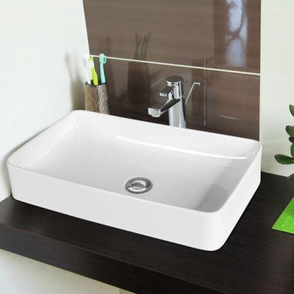 Bathroom Vessel Sink With Pop-up Drain