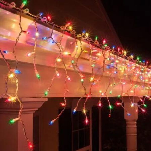 Battery Operated 200 LED Icicle Lights -Available in 2 Colors - Cool White