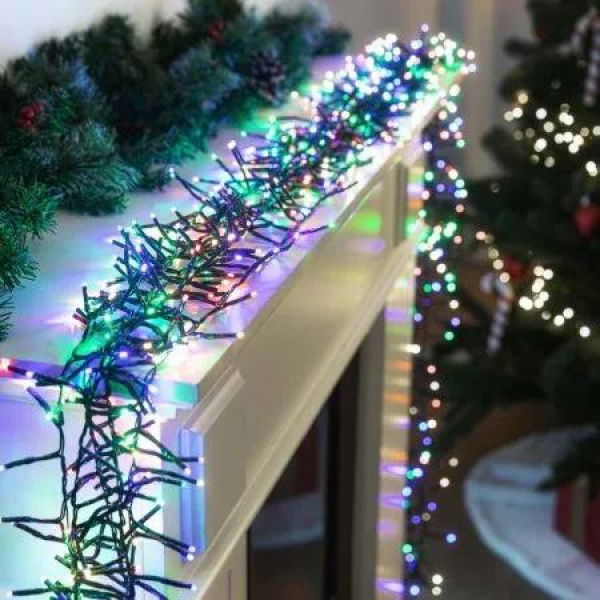 Battery Operated LED Cluster Lights -200 LEDs, Multicolor or Warm White - Cool White