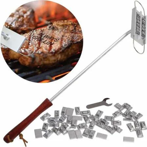 BBQ Branding Iron Set With Changeable Letters Names Alphabet Meat Branding Stick Unique Messages Steaks Chicken Sausage Tofu Grilling Tool