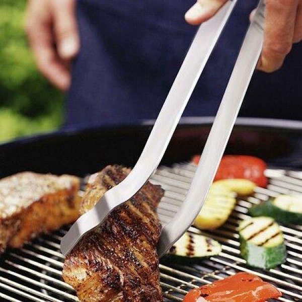 BBQ Cooking Food Tongs For Multi Use Long Kitchen Tongs Heat Resistant BBQ Salads Grilling Clip Rotate Fish Meat Tool