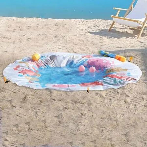 Beach Sand Swimming Pool Water Summer Fun Sand Beach Mat 1.4m *1.4m Picnic Mat Christmas Birthday Kids Gift
