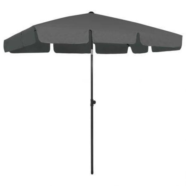 Beach Umbrella Anthracite 200x125 Cm