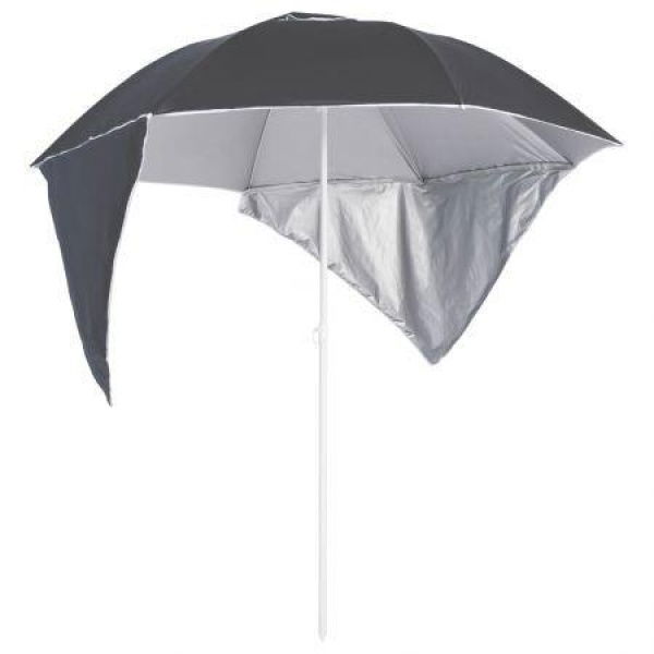 Beach Umbrella With Side Walls Anthracite 215 Cm