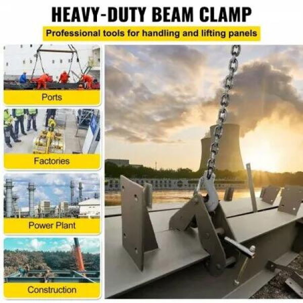 Beam Clamp 1996kgs/2ton Capacity I Beam Lifting Clamp 7.62cm-22.86cm Opening Range Beam Clamps for Rigging Heavy Duty Steel Beam Clamp Tool Beam Hangers