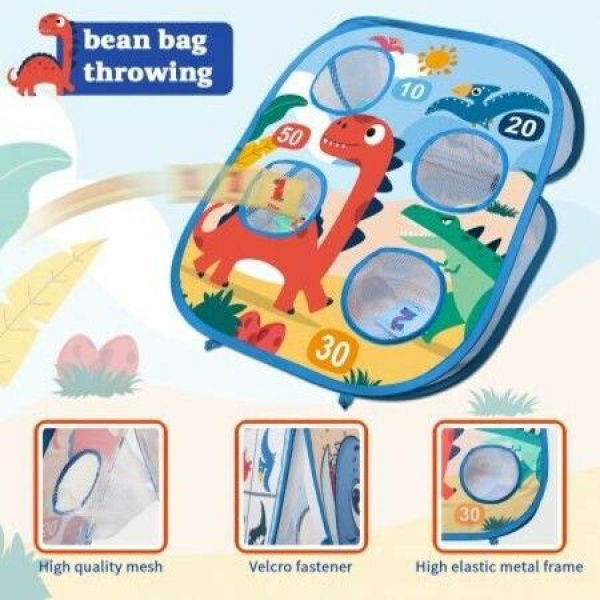 Bean Bag Toss Game For Kids - 3 In 1 Cornhole Game Set For Toddlers - Animal & Sea Park Themed Cornhole.