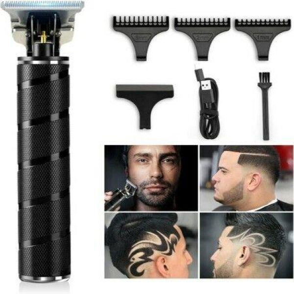 Beard Trimmer For Men Professional Zero-Gapped Trimmer Cordless Edgers Clippers Grooming Kit With Guide Combs (Black)