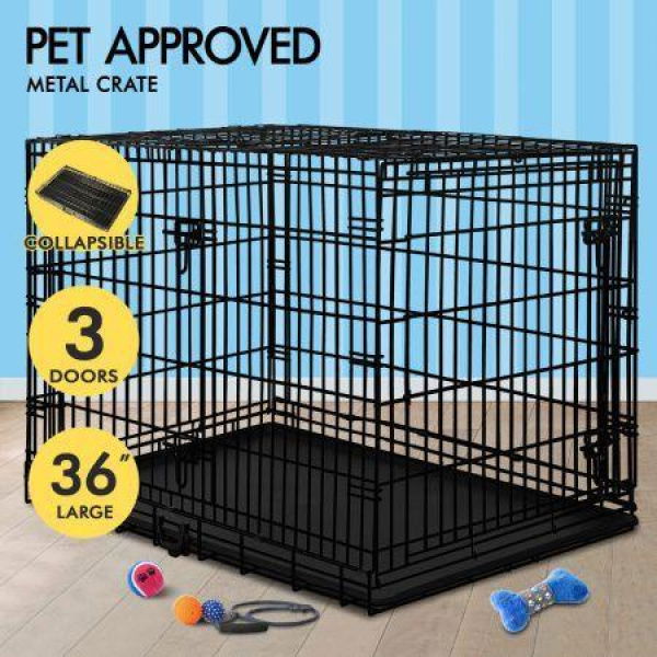 BEASTIE Dog Cage Kennel Metal Pet Crate Cat Collapsible Playpen 36