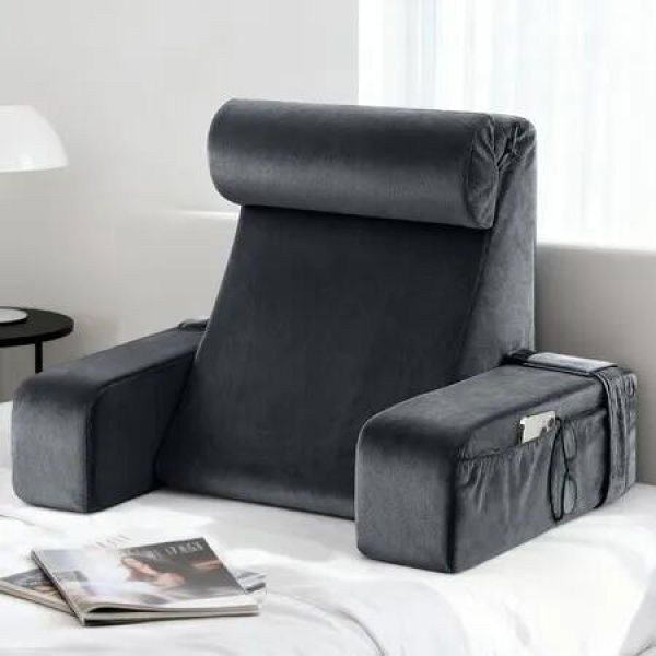 Bed Backrest Pillow Set Back Neck Support Arm Rest Cushion Lounge Reading Sit Up Sofa Couch Nursing Comfortable Husband Chair Detachable Arms Covers