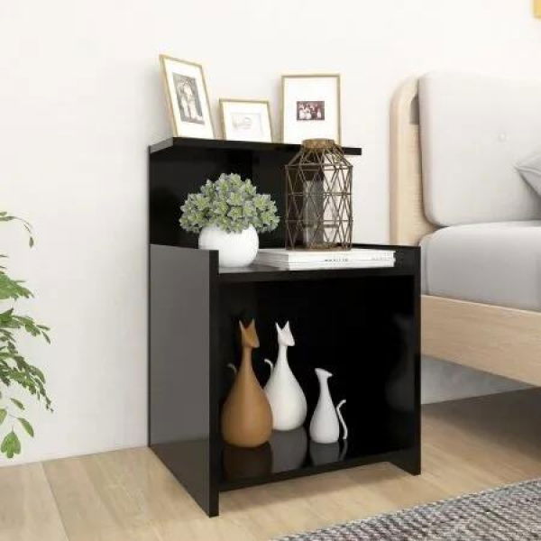 Bed Cabinets 2 pcs Black 40x35x60 cm Engineered Wood