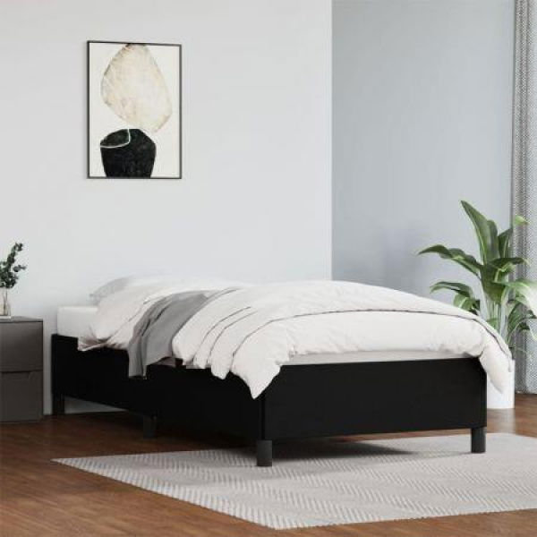 Bed Frame Black 107x203 Cm King Single Faux Leather