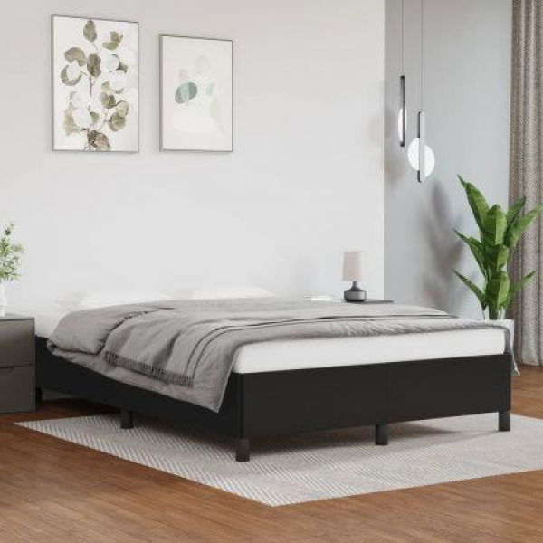 Bed Frame Black 152x203 Cm Queen Faux Leather